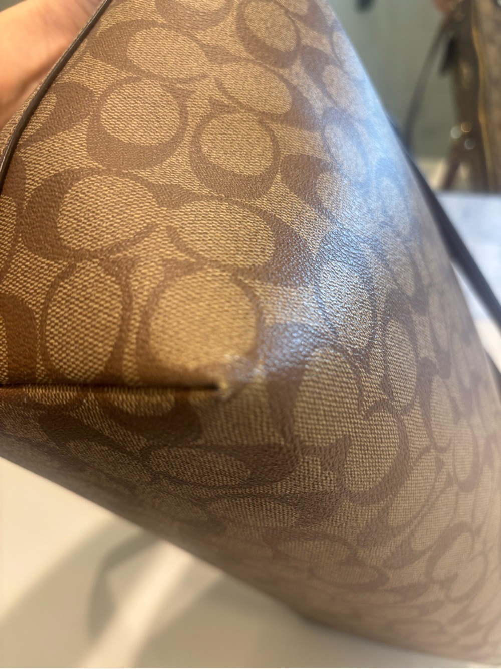 Coach Gallery Tote & Matching Wallet | Brown & Beige Signature Canvas - Picture 15 of 16